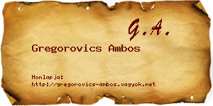 Gregorovics Ambos névjegykártya